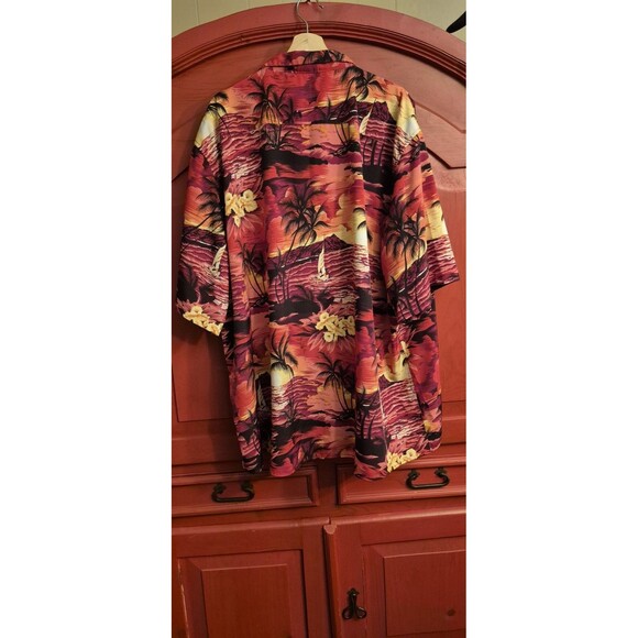 Hawaiian Vacation Brand Men’s 5X Red Tropical Shirt Design In Italy Collared Top - Picture 4 of 4